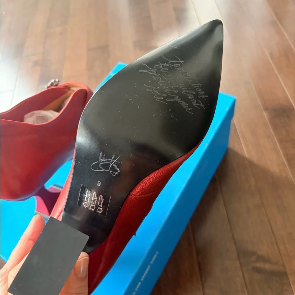 NWT John Fluevog Fantine  Pointed Mary Jane Heels with Decorative Skull Buckle - Picture 7 of 10
